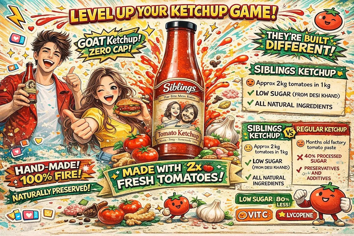 Siblings Natural Tomato Ketchup 1kg Tryambakam Dairy And Agro Products