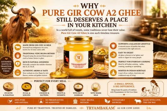 Why Pure Gir Cow A2 Ghee Still Deserves a Place in Your Kitchen Tryambakam Dairy And Agro Products