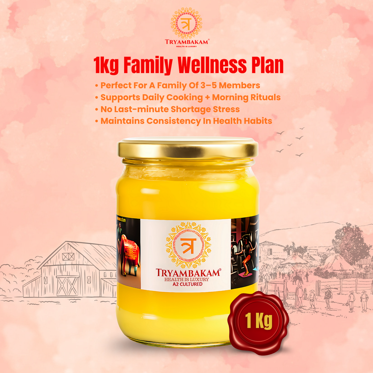 Vedic A2 Bilona Gir Cow Ghee – 1kg