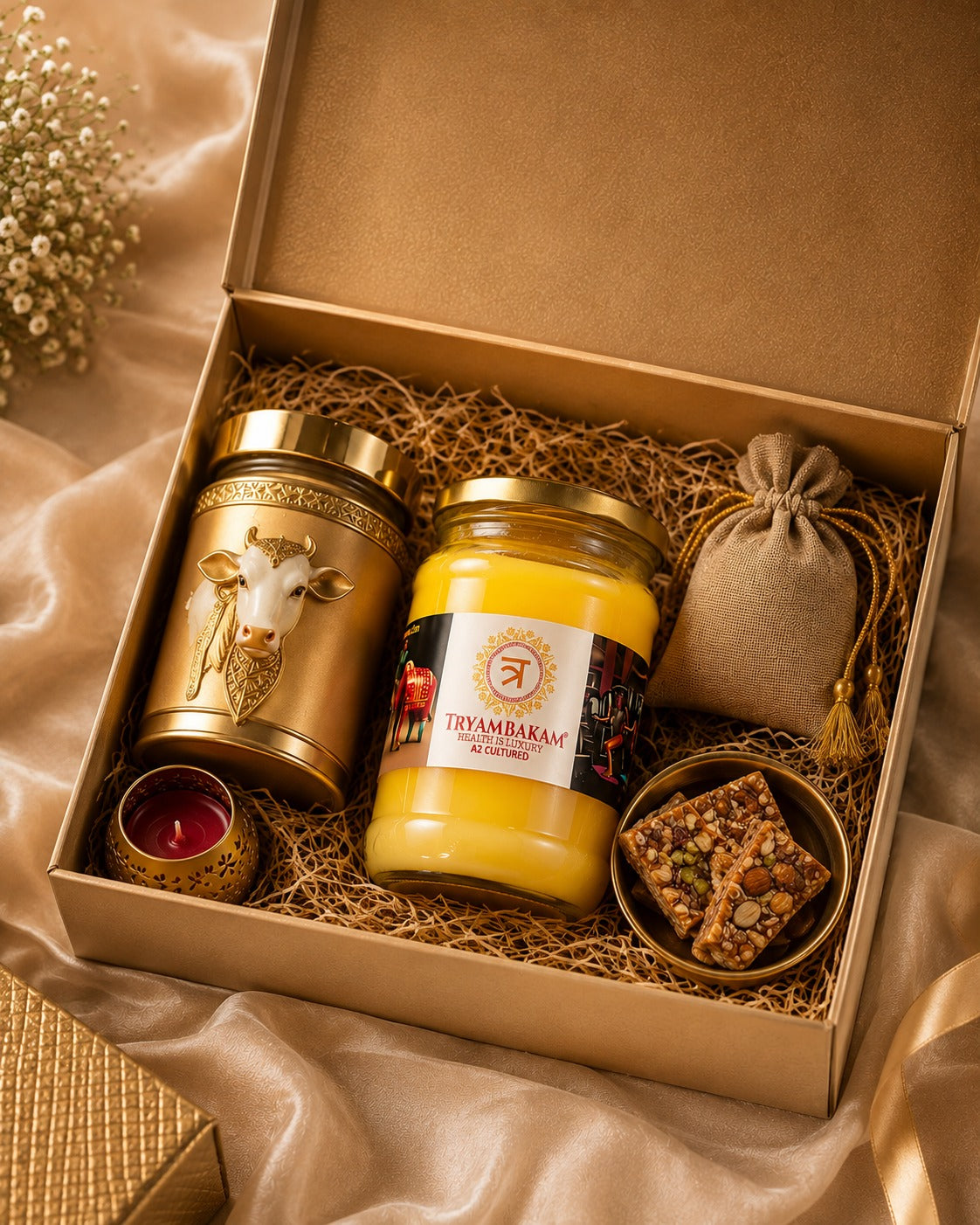 Tryambakam Gir Cow A2 Ghee & Traditional Cow Wellness Gift Hamper Tryambakam Dairy And Agro Products
