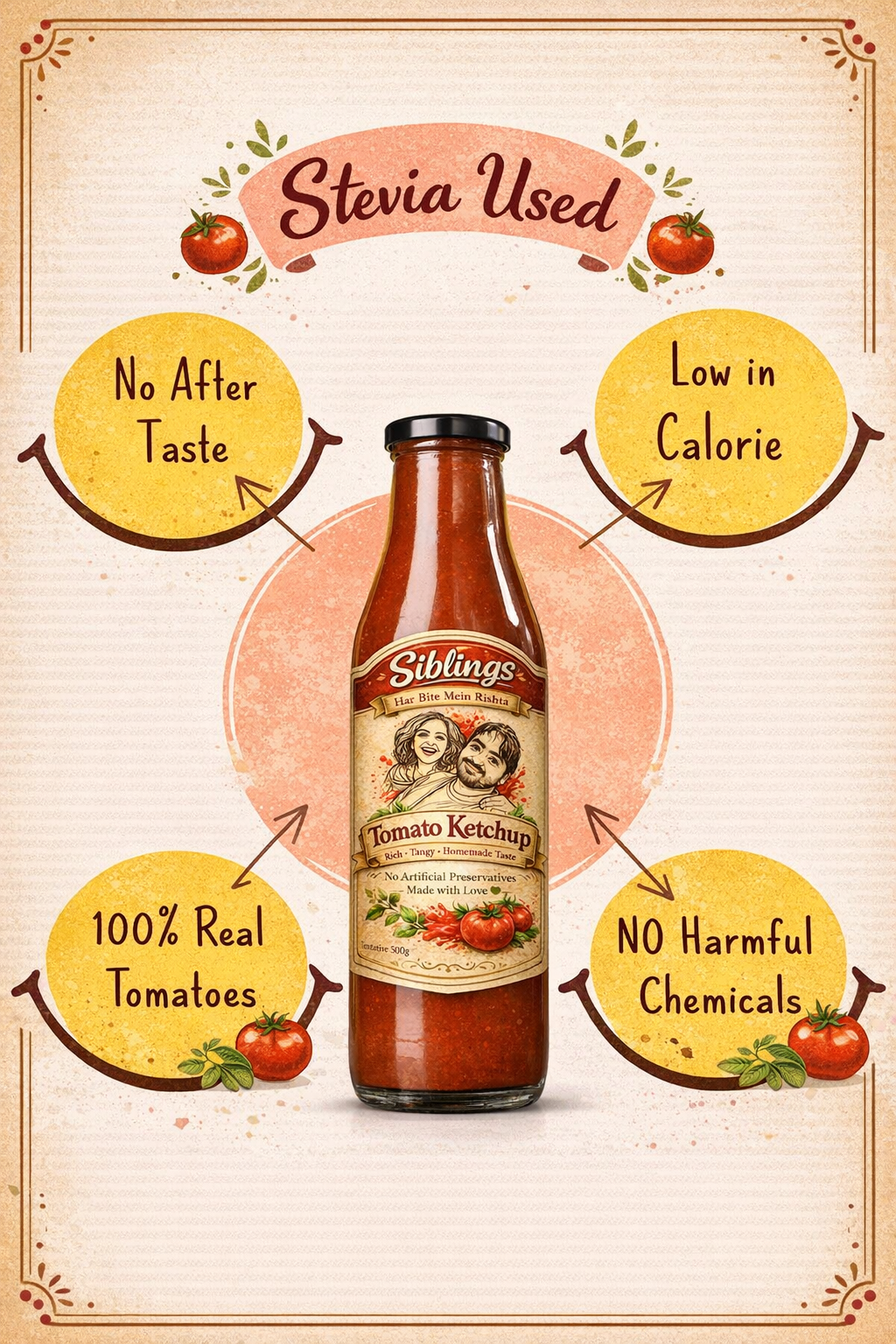 Siblings Natural Tomato Ketchup 1kg Tryambakam Dairy And Agro Products