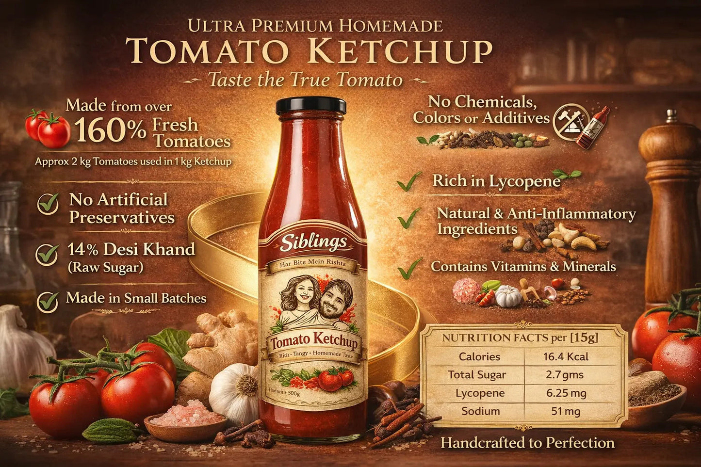 Siblings Natural Tomato Ketchup 1kg Tryambakam Dairy And Agro Products
