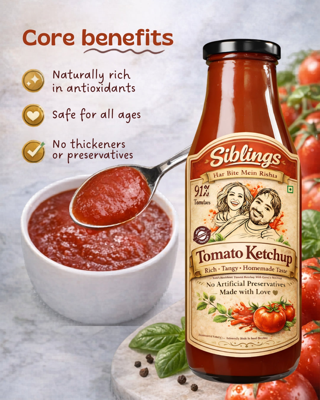Siblings Natural Tomato Ketchup 1kg Tryambakam Dairy And Agro Products