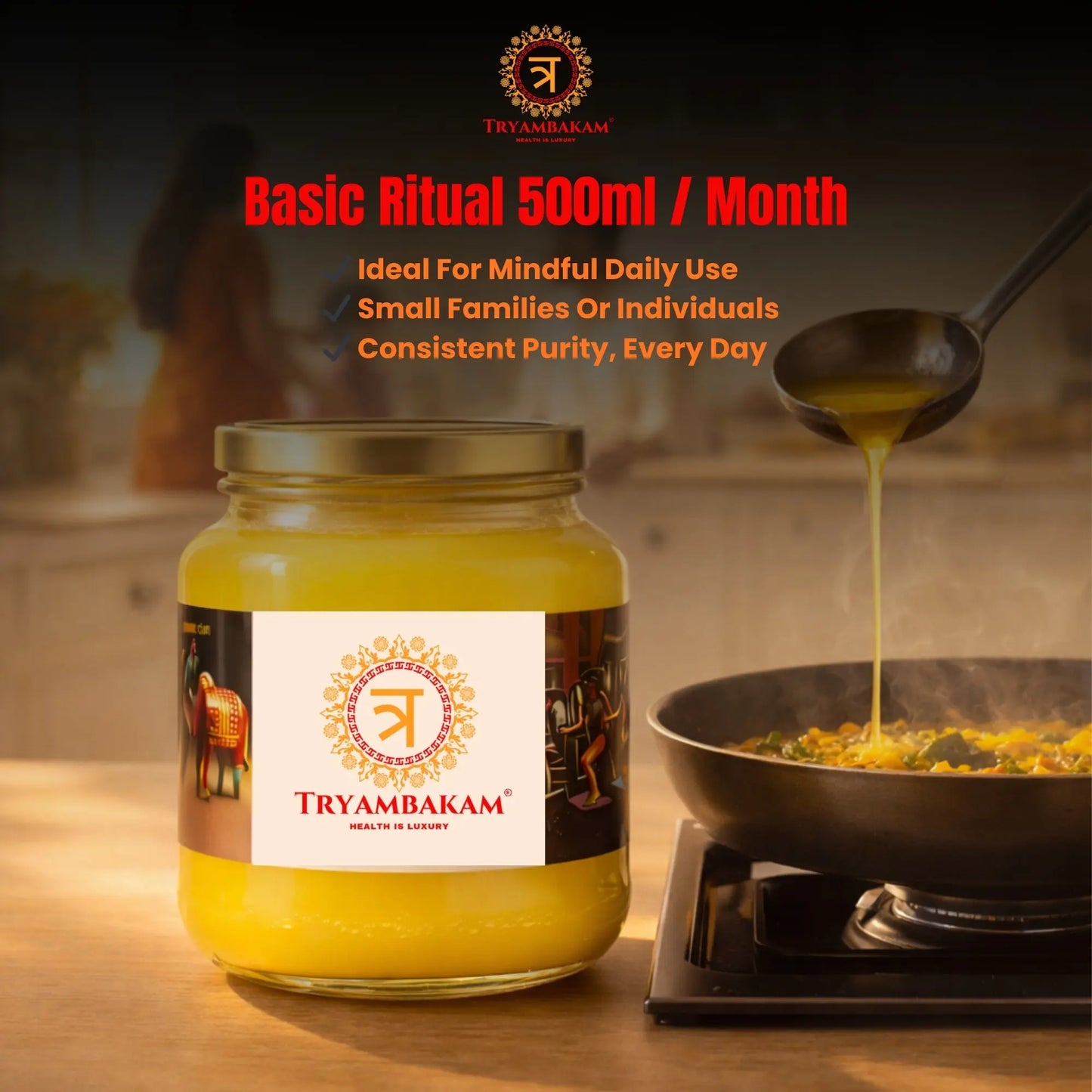 Tryambakam Vedic Bilona Gir Cow Ghee – 500ml Tryambakam Dairy And Agro Products