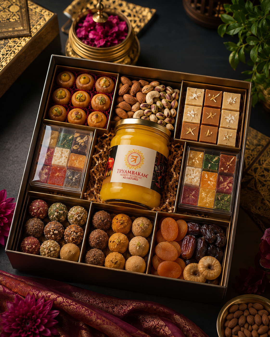 Tryambakam Vedic Organic Dairy Farming and Gir Cow A2 Ghee gift collection